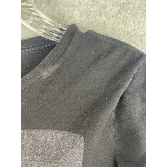 David Bowie T Shirt Mens M Black Retro Rock Tee Missing Size Tag Small Stain - Picture 5 of 8